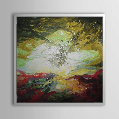 Abstract Mixed Pigment Framed Oil Painting