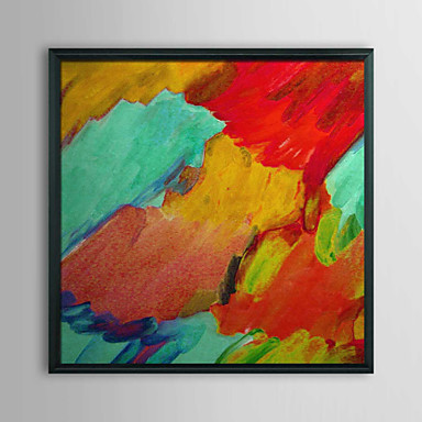 Abstract Magma and Water Framed Oil Painting