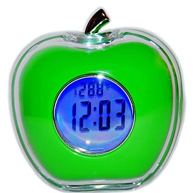 Timess™ Apple-Shaped Talking Thermometer LED Digital Alarm Clock