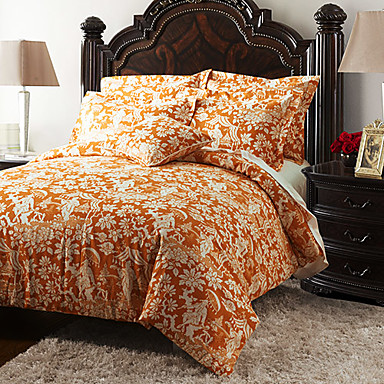 2 piece country orange and white floral comforter set 2 piece country orange and white floral comforter set