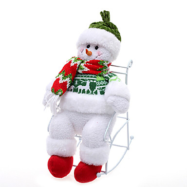 11.2inch Christmas Ornament Cute Snowman With Chair ,Cotton