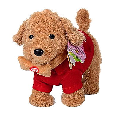 stuffed dog on leash