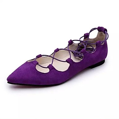 purple flats with ankle strap