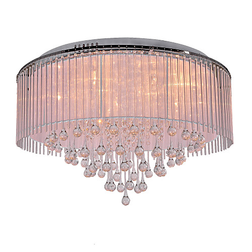 Lámpara chandelier moderna de cristal de tela con 8 bombillas ...