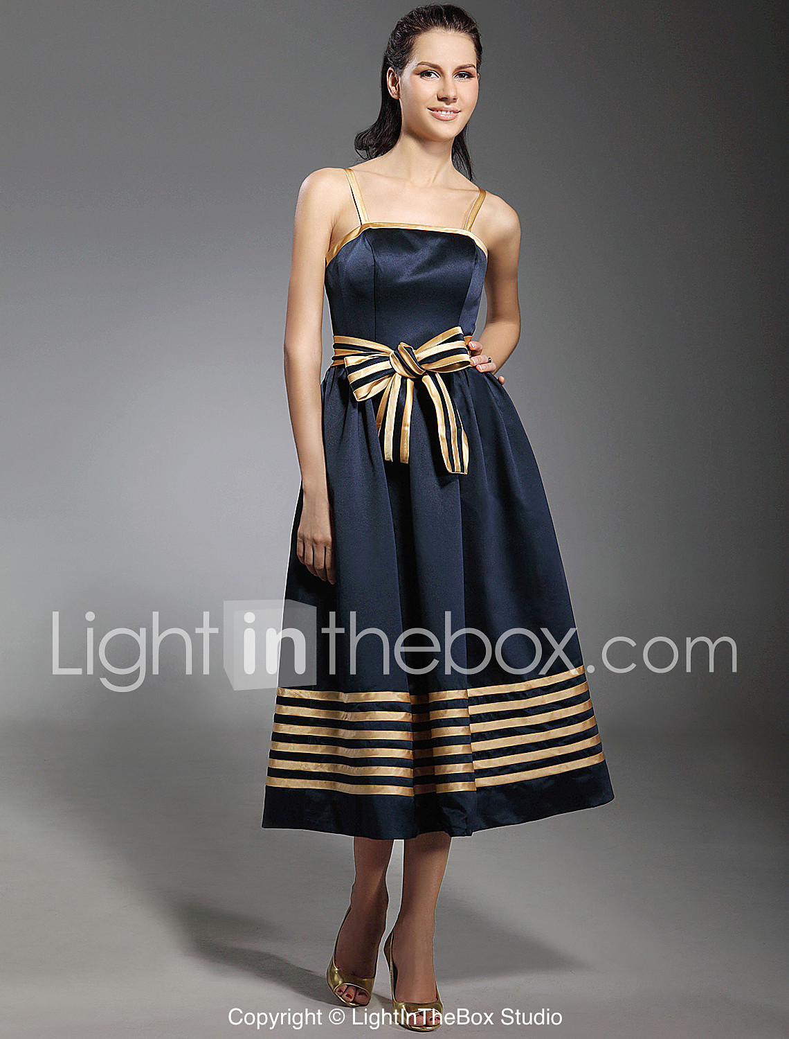 Tea length midnight blue dress